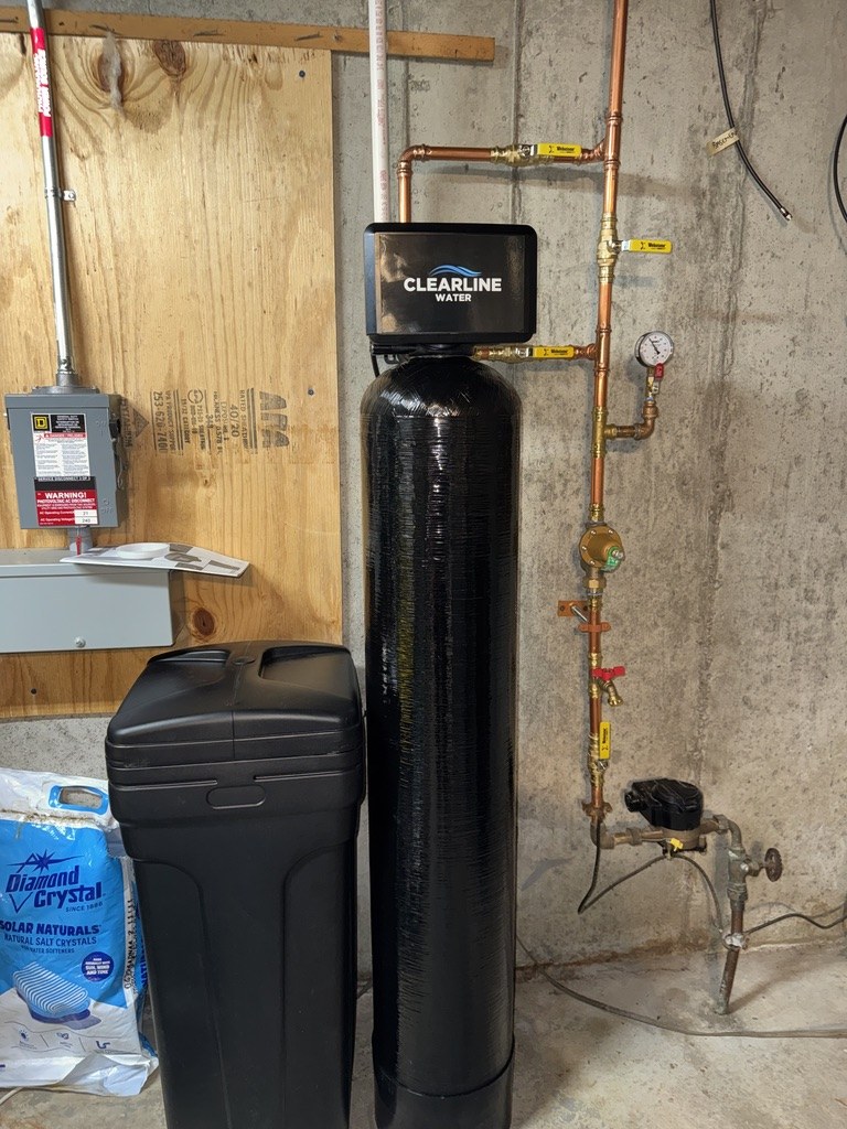 Clearline water softener with new copper plumbing
